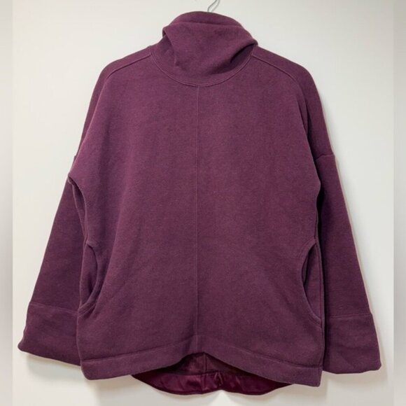 ATHLETA COZY KARMA FUNNEL NECK SWEATSHIRT Spiced Cabernet Heather Size XXS - Picture 5 of 9